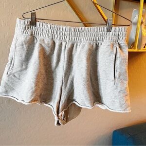 Aerie Offline Light Gray Athletic Sweat Shorts Pockets size large L casual comfy